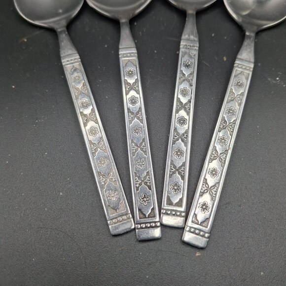Oneida Lisbon Distinction Stainless Steel Table/Place/Soup Spoons Set Of 4 - Picture 3 of 6